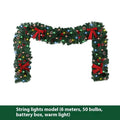 PVC rattan Christmas decorative cane with pine cone and bow design for holiday displays