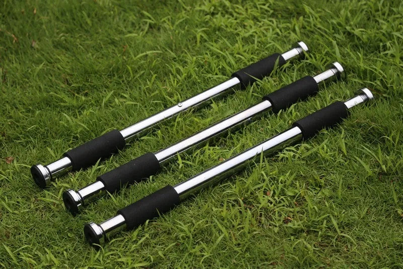 Adjustable steel pull-up bar extended for door frame mounting