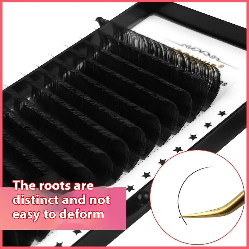 Mink hair false eyelashes showing 16-row dense matte construction in lengths from 8mm to 18mm