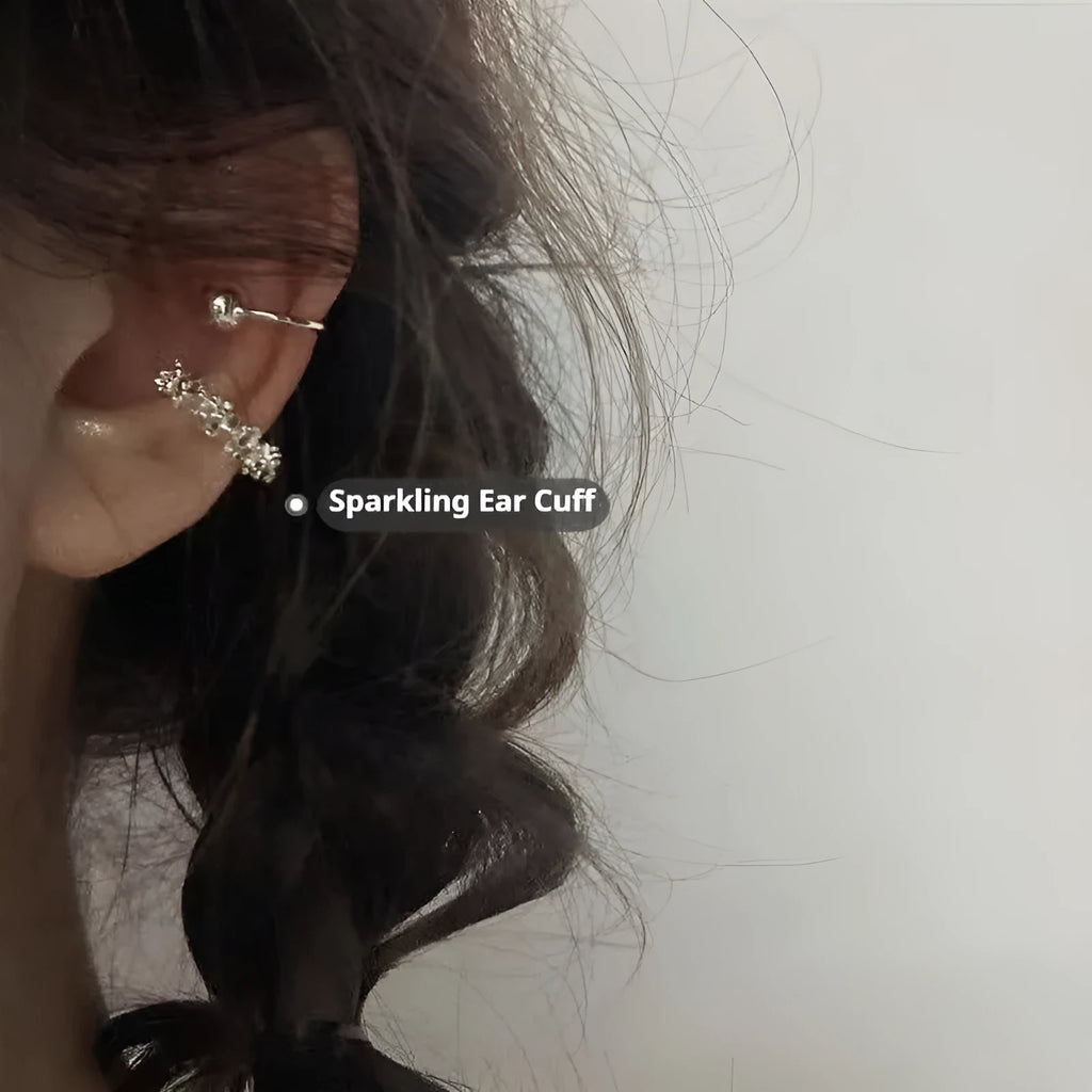 Geometric alloy ear clip earrings with irregular frosty B4710# design for women