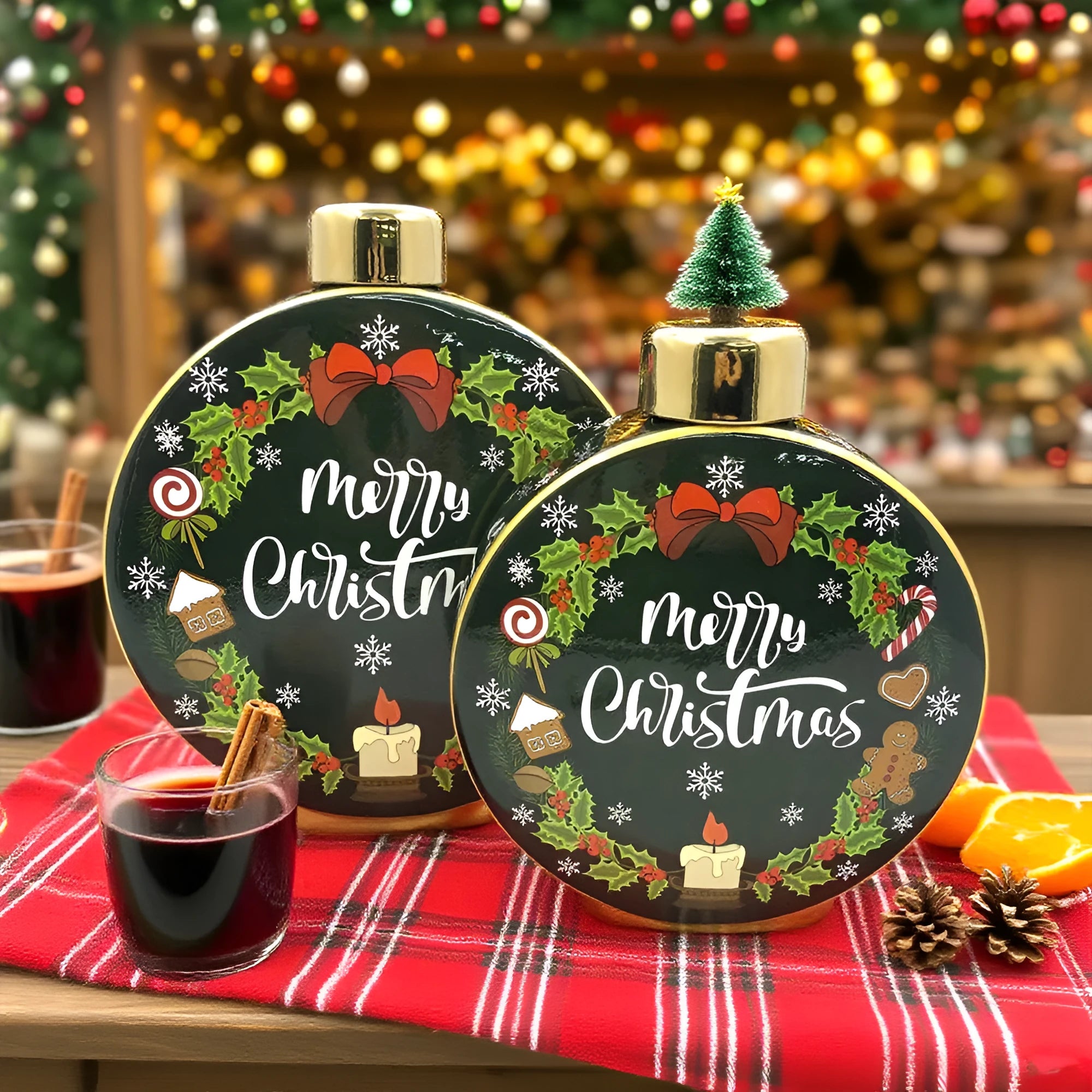 Christmas ceramic vase ornament modern simplicity painted pottery large size 28x9x33cm