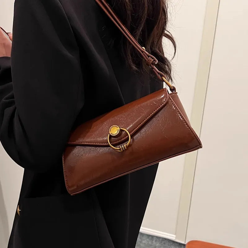 PU baguette bag in black, brown, coffee colour or white with mobile phone bag and sandwich outer pocket