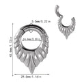 Stainless steel drop-shaped auricle ear extender with round hanging egg and totem pattern.