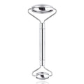 Stainless steel heart-shaped facial eye roller and double-headed massage scraping board set.