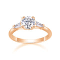 GODDNESS 1-carat moissanite wedding ring set in S925 silver with platinum plating, rose gold finish, gift box