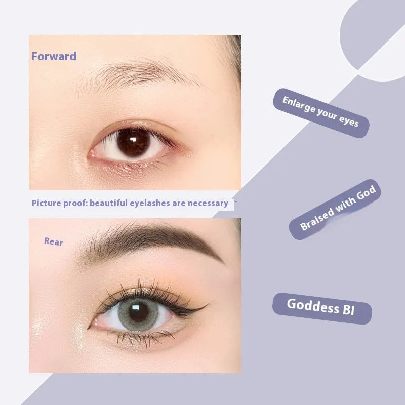 Black v-shaped fairy fishtail false eyelashes with thick segments on a white background.