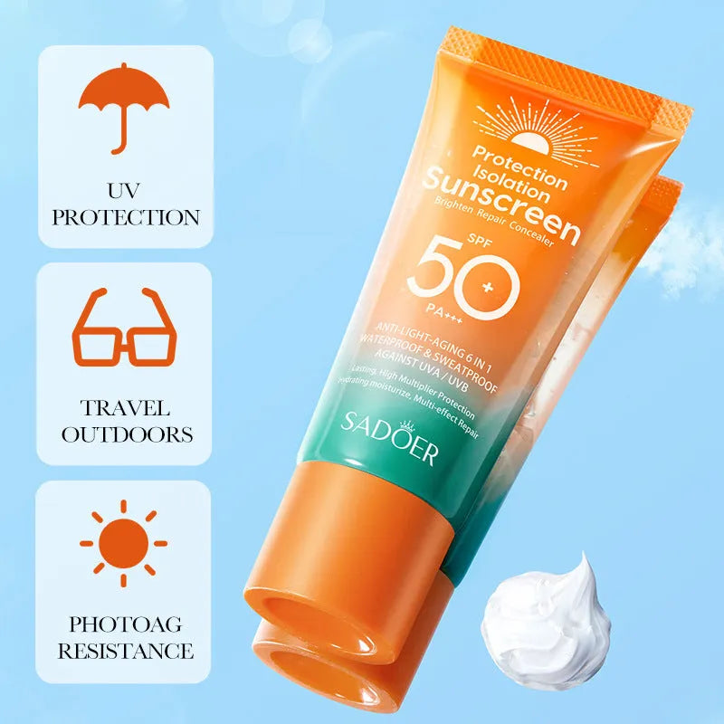 50g tube of double tube multi-effect repair isolation sunscreen with universal formula