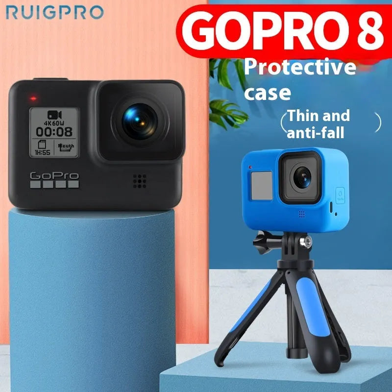 GoPro Hero8 Black silicone protective sleeve and carrying strap accessories in multiple colours