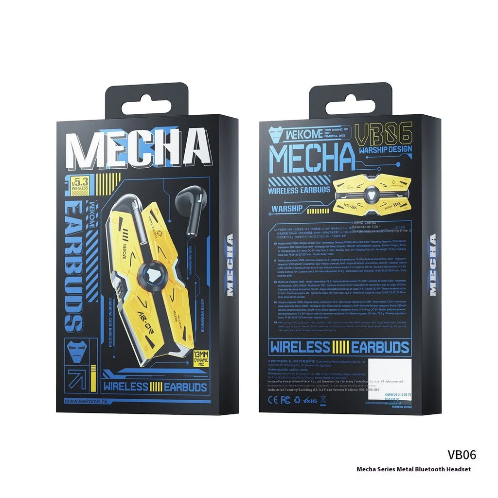 Mech Battleship three-generation alloy Bluetooth headset in tarnish colour, creative design