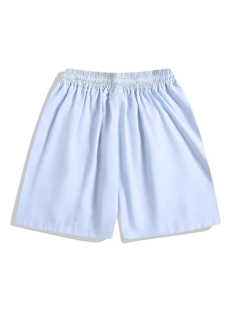 Men's black quick-drying sports shorts with elastic waistband and straight-leg fit for training