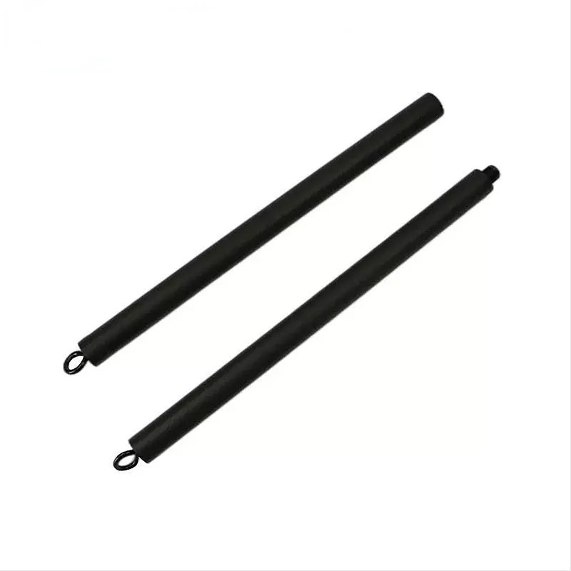 Push-and-pull rod fitness stick with rope resistance system showing two-segment construction