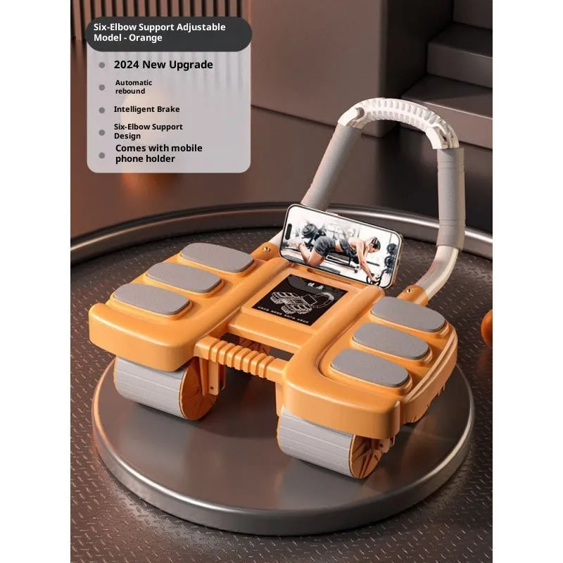 Abdominal wheel automatic rebound home fitness equipment in black, blue, and orange options