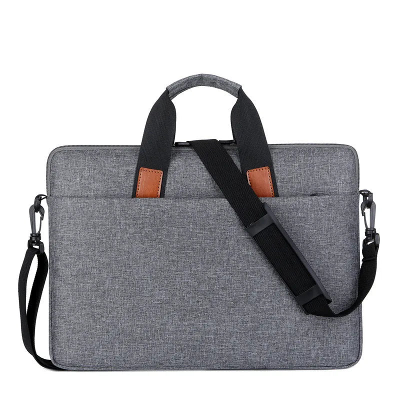 Oxford cloth one-shoulder laptop bag in black with shockproof large capacity design
