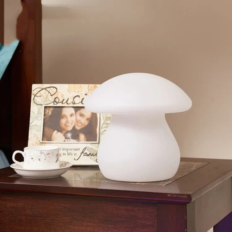Mushroom-shaped LED night light with remote control, rechargeable, waterproof, in picture colour