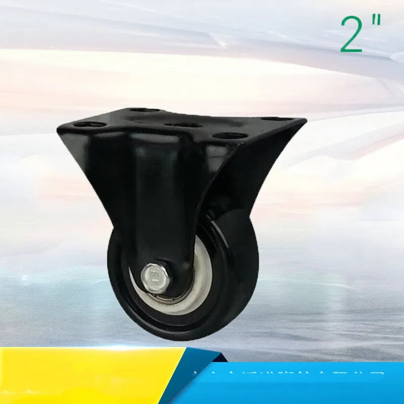 Red double bearing mute universal caster with wheel and metal bracket for furniture