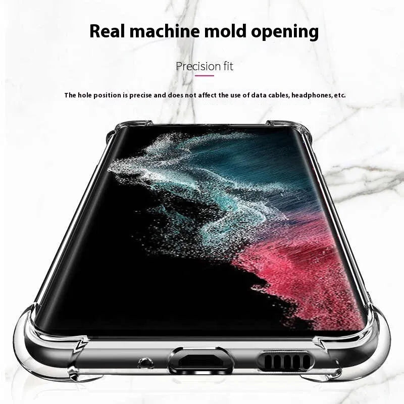 Transparent silicone phone case with airbag corners for Samsung Galaxy phones