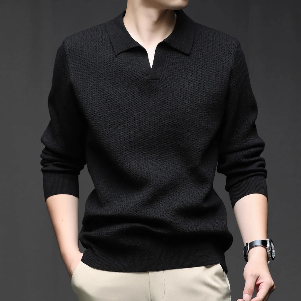Men's loose fit casual pullover sweater in green colour for autumn winter wear