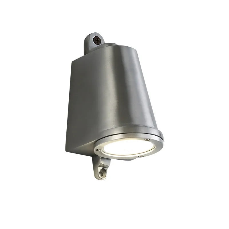 Sand black cast aluminium horseshoe-shaped outdoor wall lamp with a 75mm diameter.