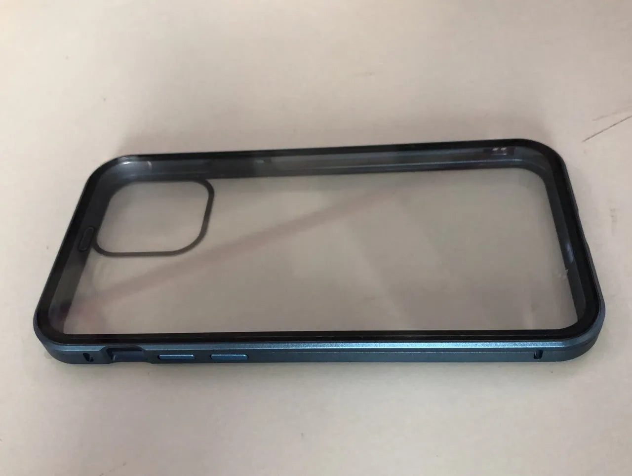 Glass anti-spy clamshell phone case for iPhone in solid colours showing geometric design
