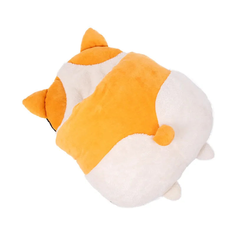 Orange semi-enclosed cat sleeping bag bed, 65 x 53 x 12 cm, winter pet nest and sleeping mat