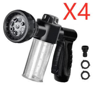 Green high-pressure foam spray gun with adjustable nozzle for car washing and garden watering