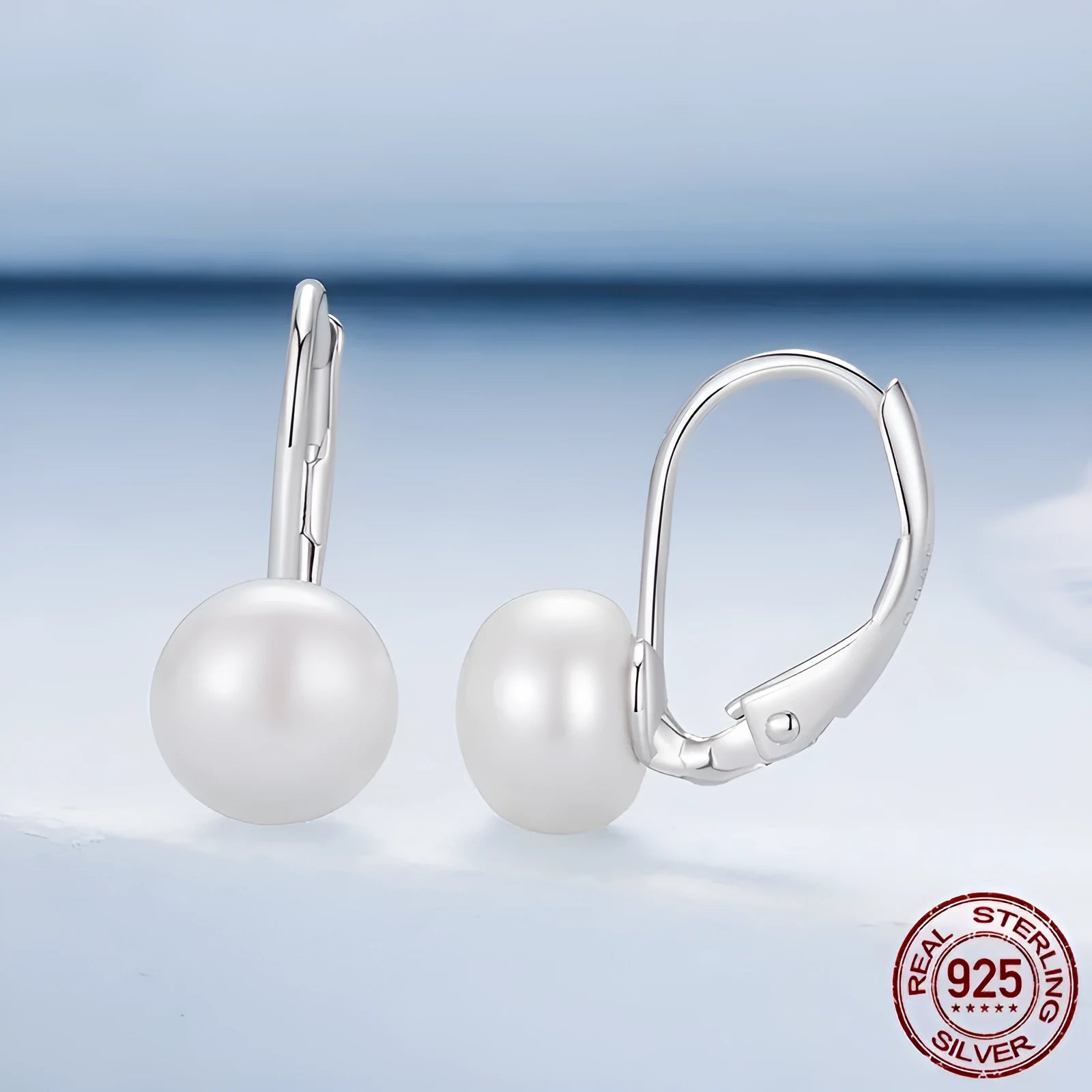 Romantic pearl earrings in 925 sterling silver for women BSE1214 colour silver tone