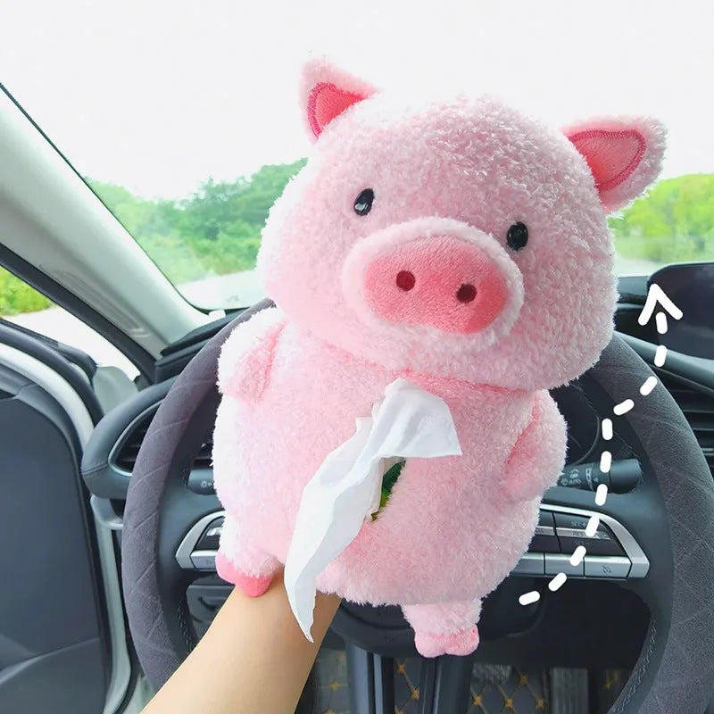 Cartoon lamb plush car tissue box for automobile and household decoration