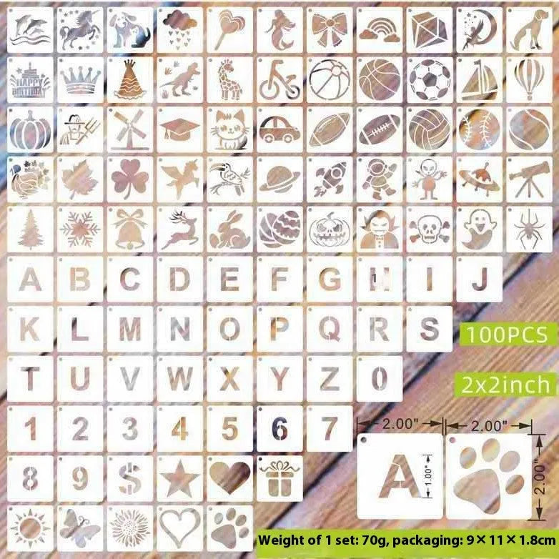 700 milky white PET film spray painting templates showing flower, animal, ocean, Hawaii, and letter designs