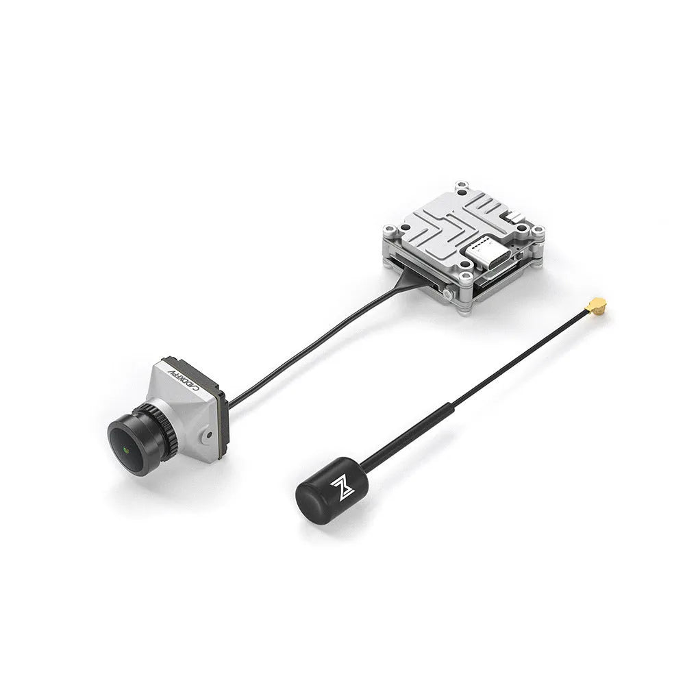 Silver Caddx ADAPTS digital image transmission machine for DJI FPV drone with Polar Vista kit components.