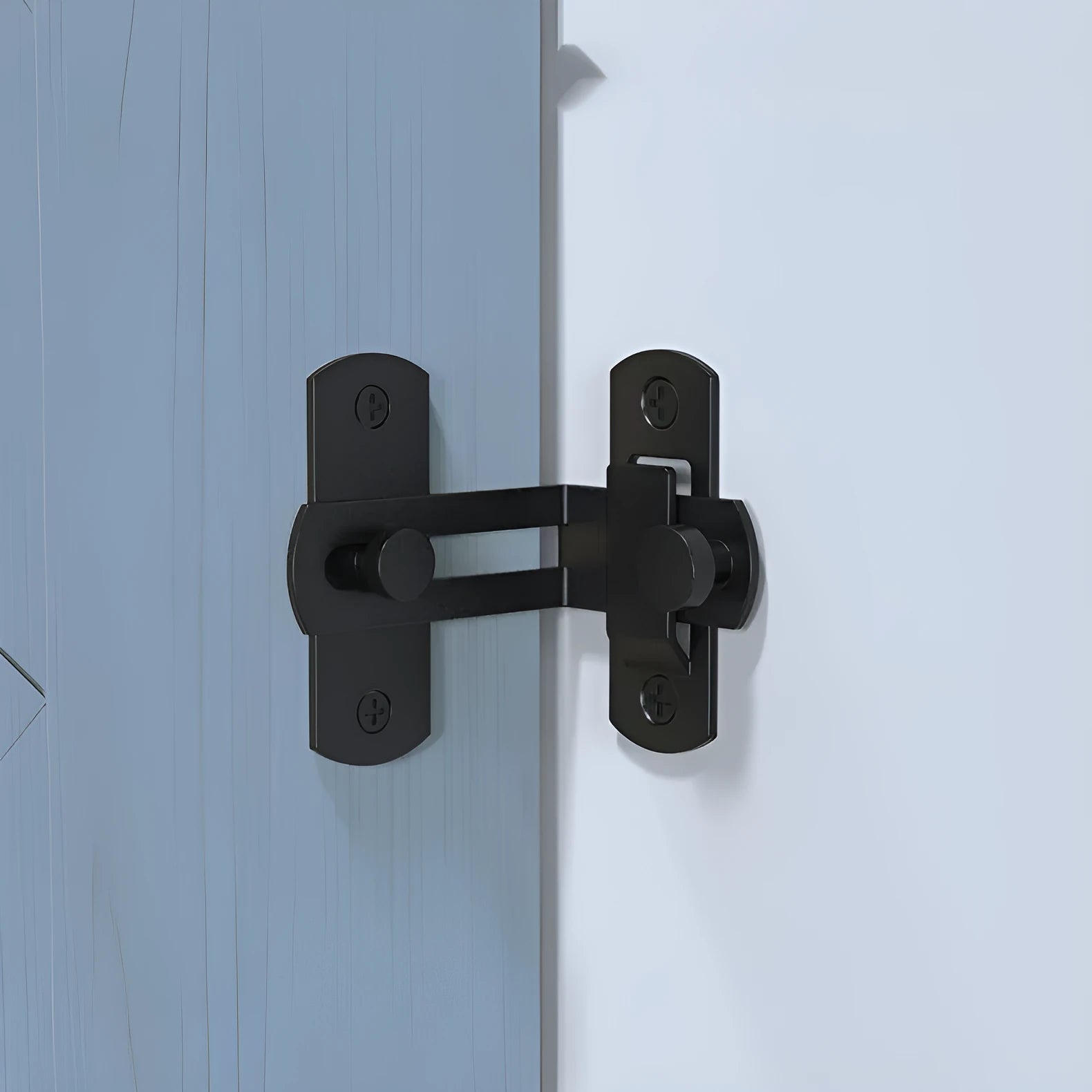 Warehouse sliding door hook lock with 90-degree hasp mechanism in stainless steel or carbon steel