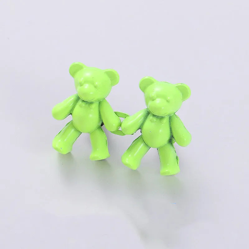 Cute bear alloy waist clip fastener for trousers, 40mm x 27mm, available in multiple colours