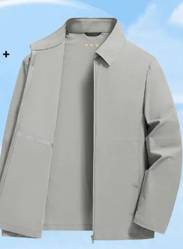 Summer business administration shirt in nylon-spandex fabric with lapels design for office wear
