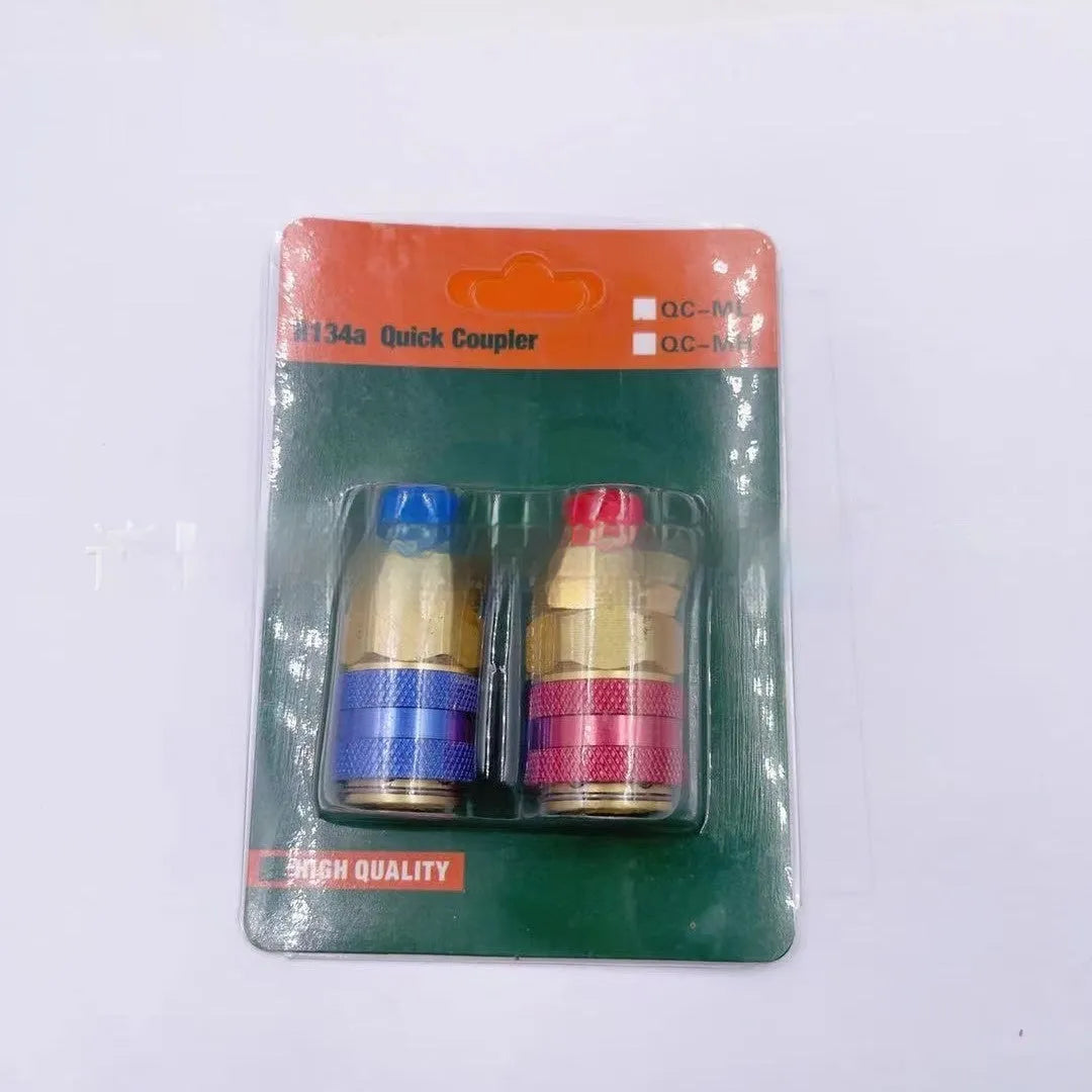 134 Quick Connector QC-12 Snow Plug Straight copper golden yellow 2-piece set for automotive pneumatic repair