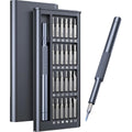 25-in-1 magnetic screwdriver set with chrome vanadium steel bits and black ABS handle.