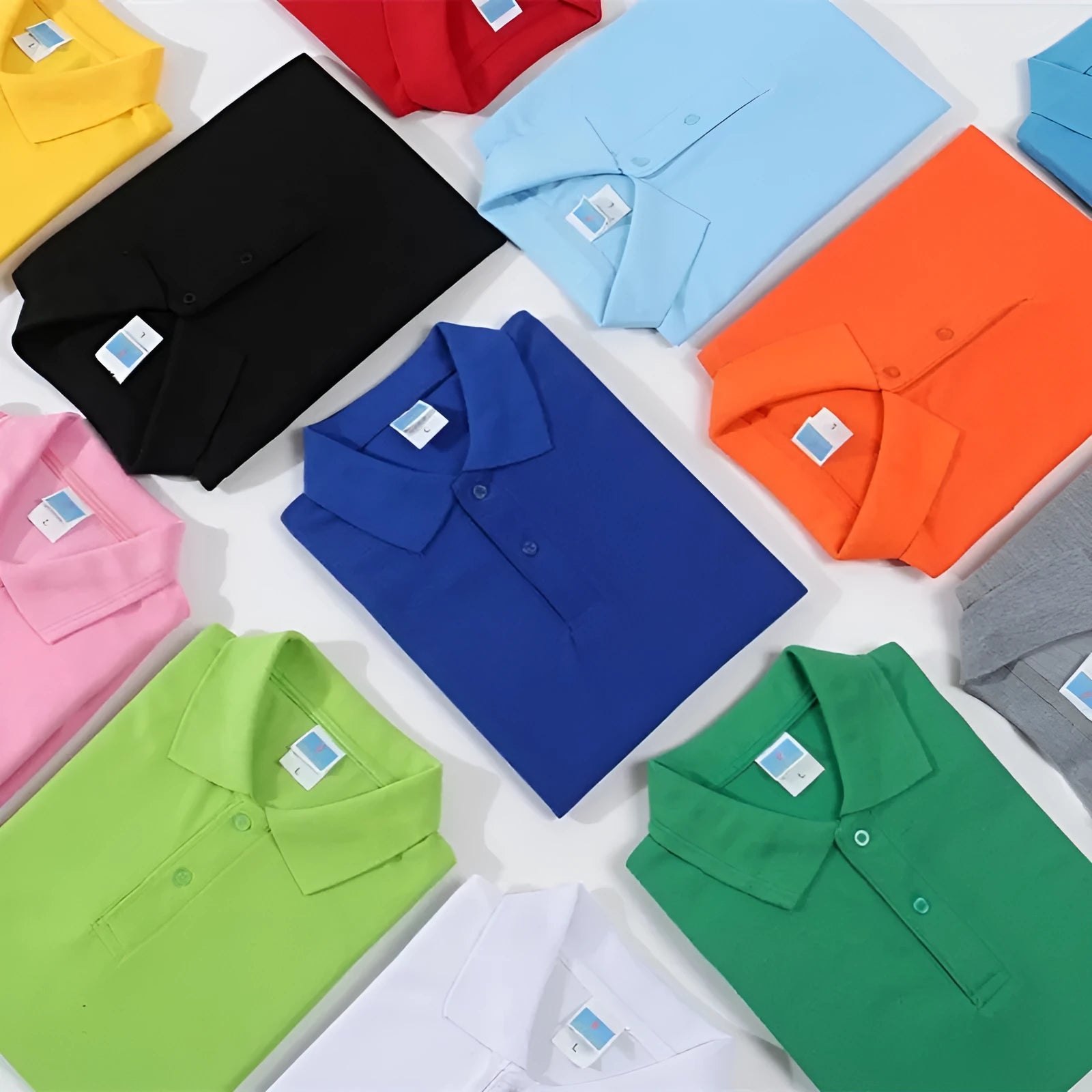 Short-sleeved cotton work shirt on a hanger, shown in a light colour, suitable for custom embroidery.