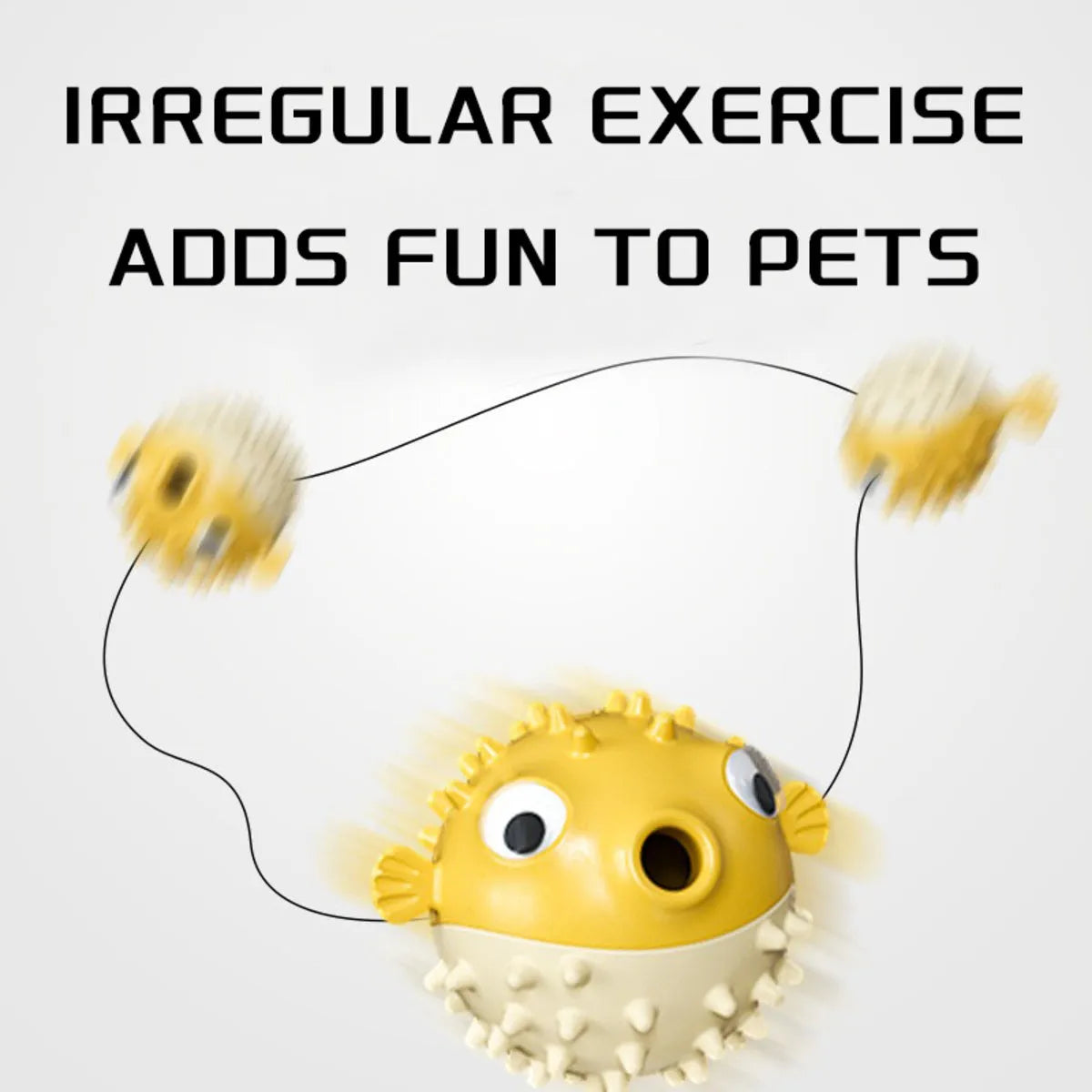 Yellow fish-shaped durable vinyl dog chew toy with textured surface and squeaker.