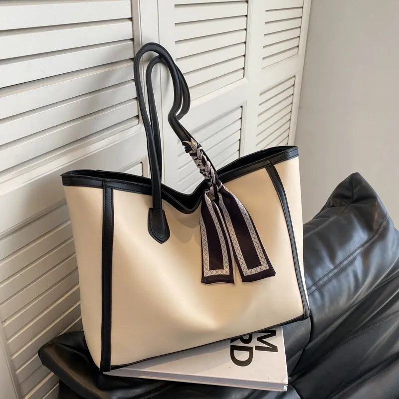 Women's PU leather horizontal square shoulder bag with open outer pocket in black, brown, and coffee colours