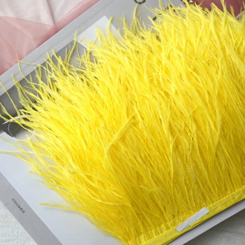 Decorative feather cloth strip DIY trim 10-15cm wide in multiple colours for clothing crafts