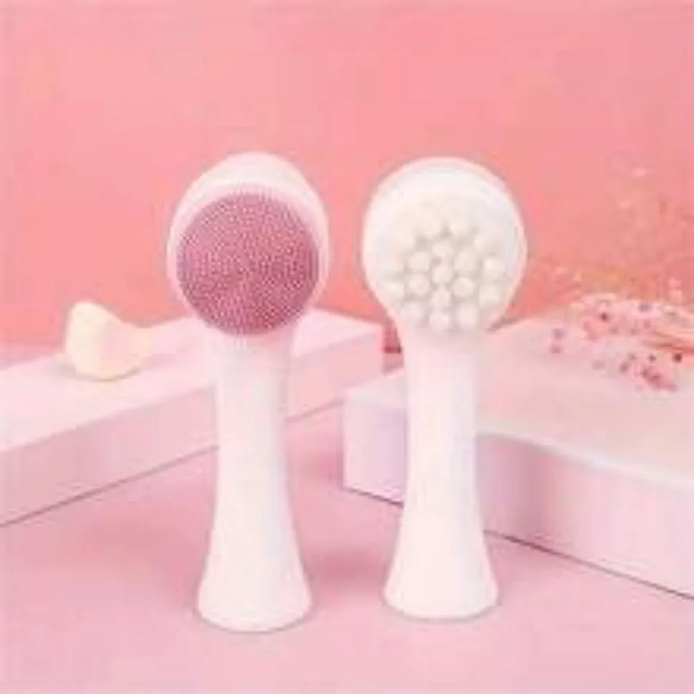 Blue handheld pet paw brush with nylon bristles for cleaning dog and cat paws.