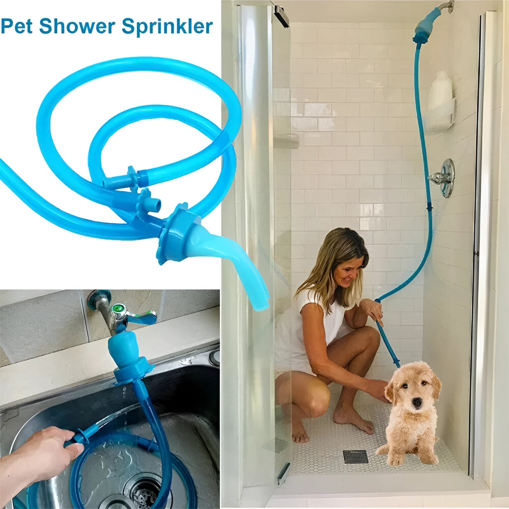 Silicone universal connector shower pipe with flexible hose and modern simplicity style, supplied in OPP bag