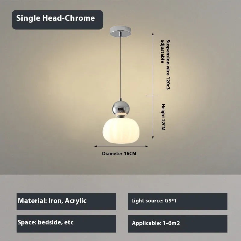 Nordic style pumpkin-shaped bedroom chandelier in alloy with multiple head and colour options