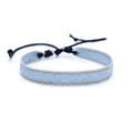 National style denim fabric bracelet strap in mixed materials with manual processing