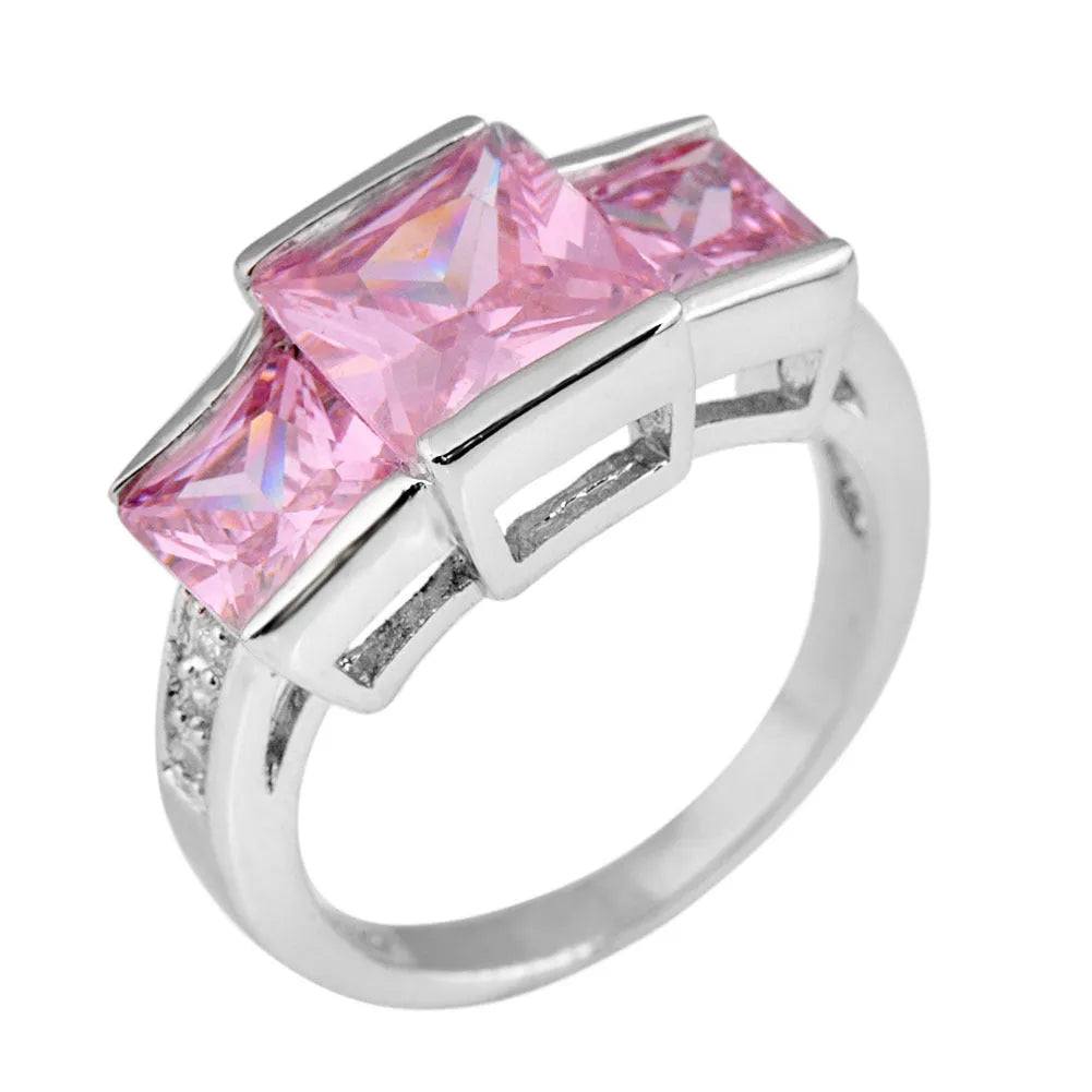 Geometric copper electroplated women's ring in multiple colour options showing sizes 6-10