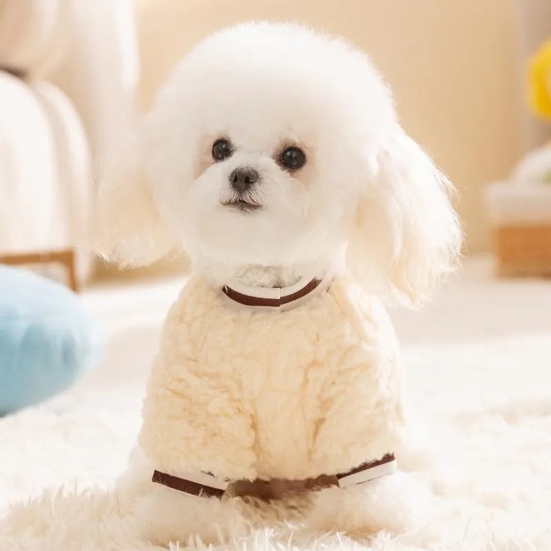 soft fleece dog hoodie in blessing animal pattern on a small dog autumn winter warm pet clothing