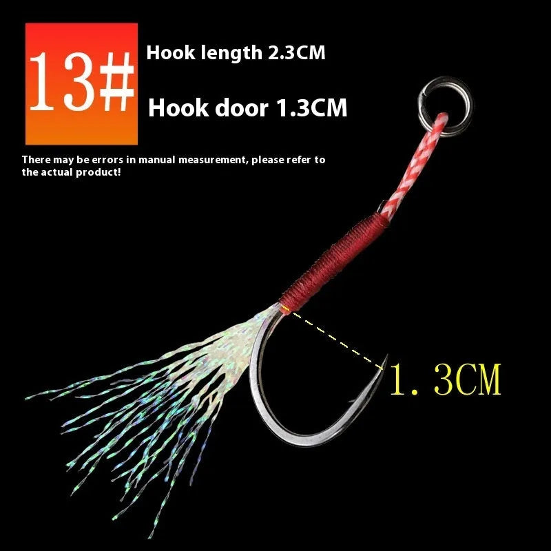 Bright wire iron plate single hook fishhook for sea fishing in sizes No.9 to No.14.