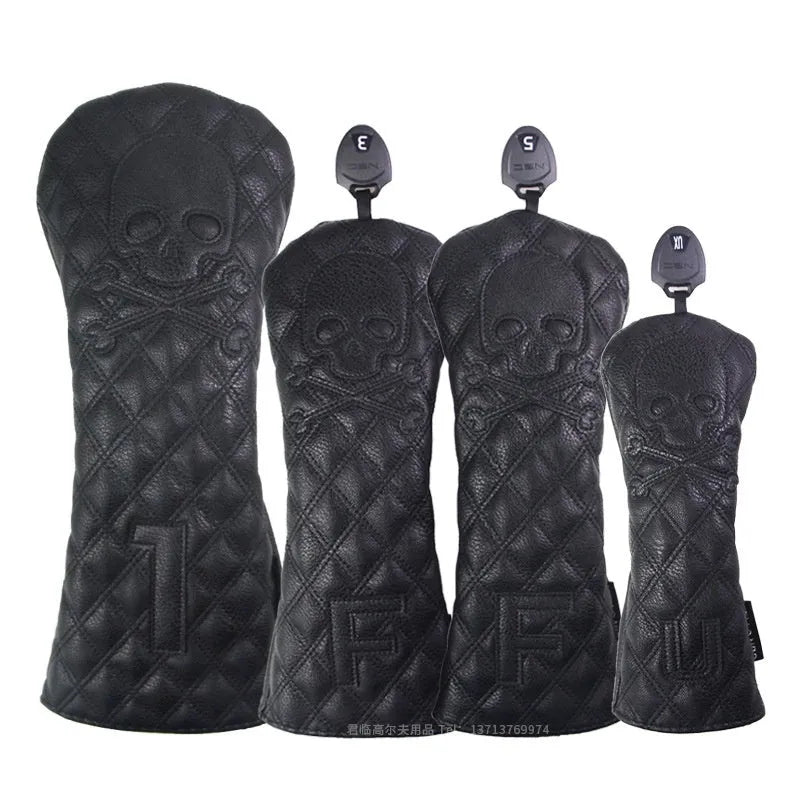 Black and white waterproof protective cover for golf club wooden poles