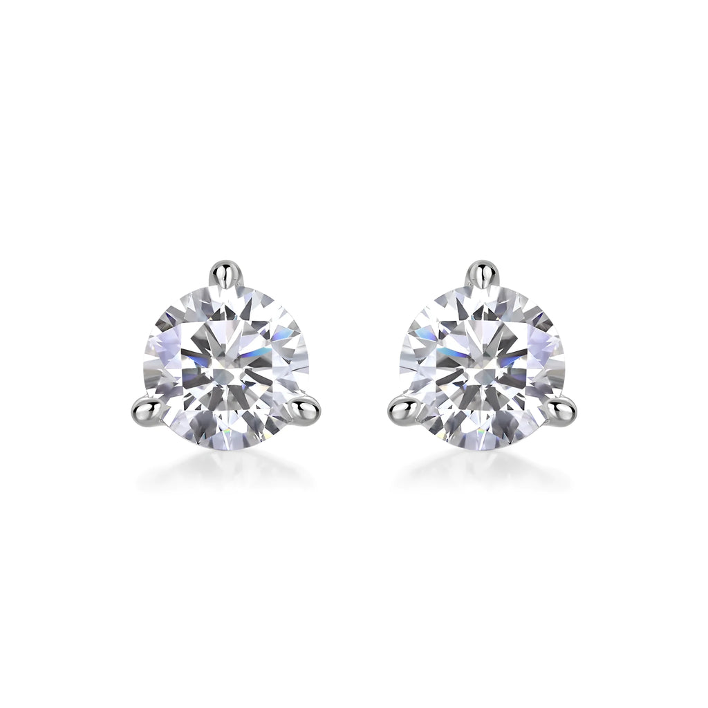 Frozen Frame 0.5-carat moissanite stud earrings in S925 silver platinum-plated gold colour gift box
