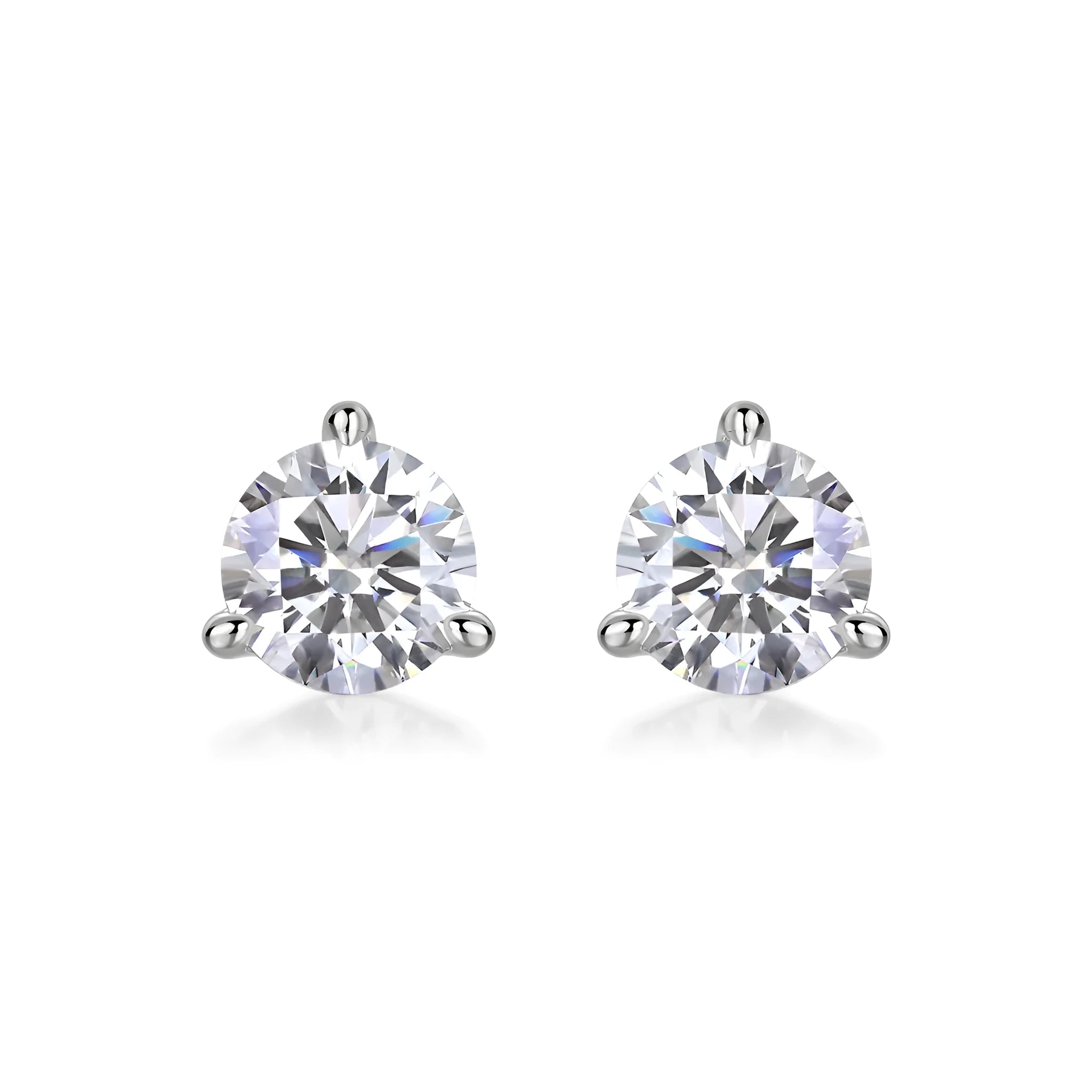 Frozen Frame 0.5-carat moissanite stud earrings in S925 silver platinum-plated gold colour gift box