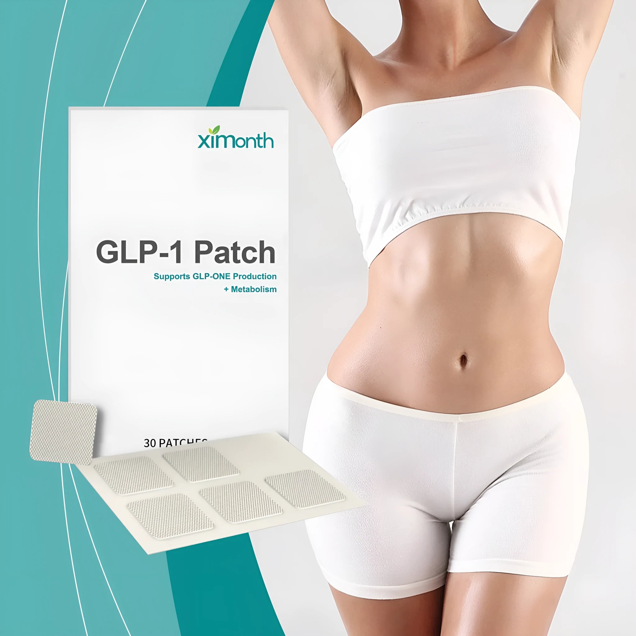 Line Lazy Massage Adhesive Body Patch pack containing 30 patches with botanical ingredients.