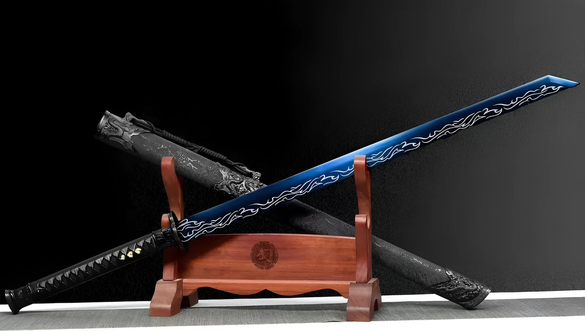 Liuying Tang Dynasty horizontal sword with 65 manganese steel unsharpened blade and solid wood leather scabbard